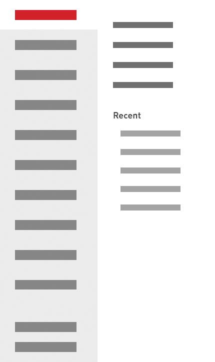 New navigation animation — sub-menu appears in adjacent panel on hover