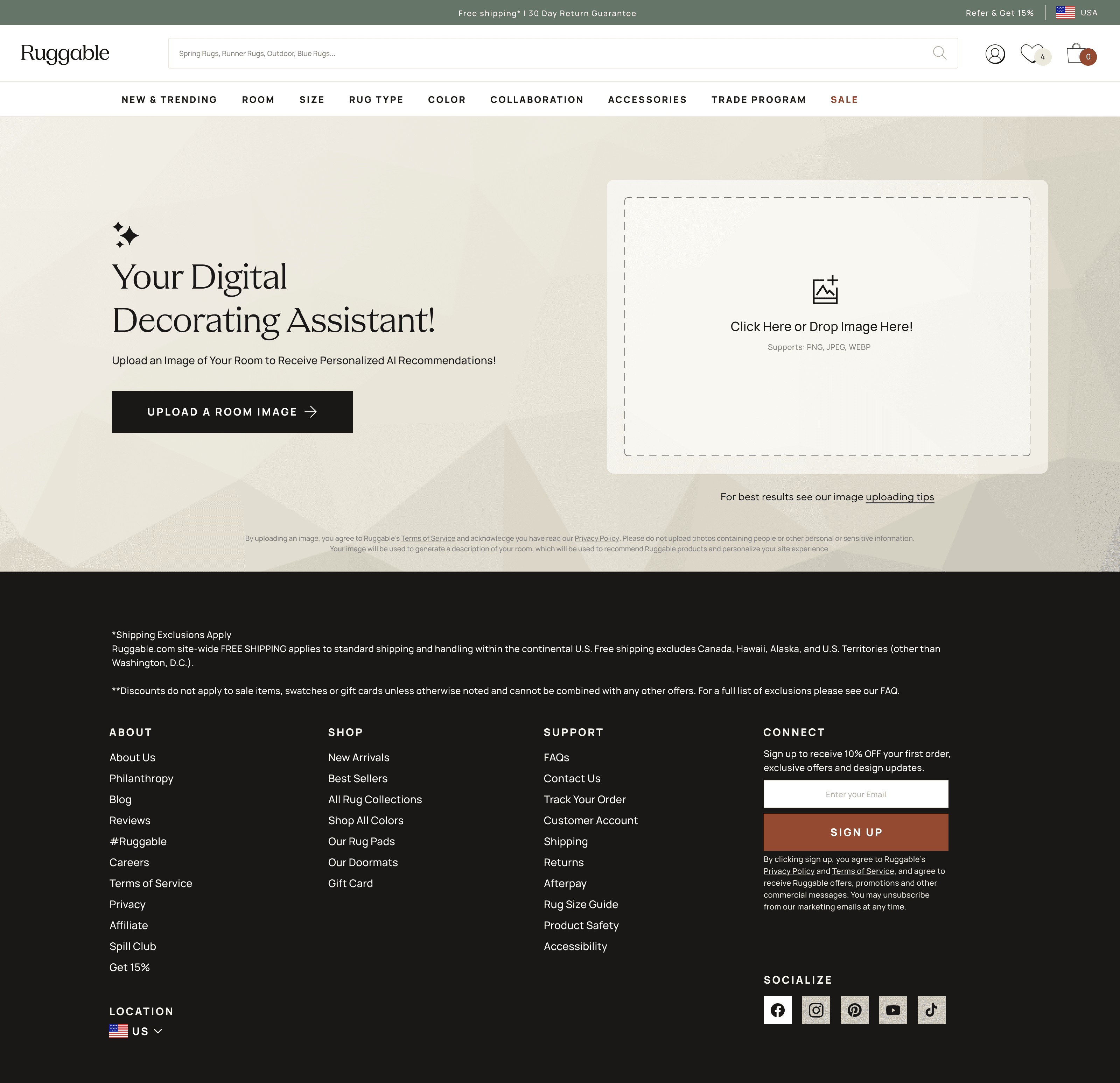 Designable landing page — desktop