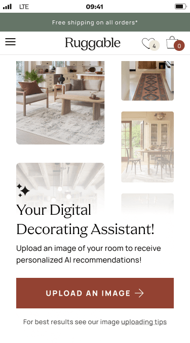 Designable landing page — mobile