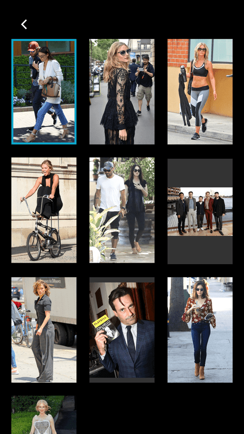 In-app photo gallery · selection