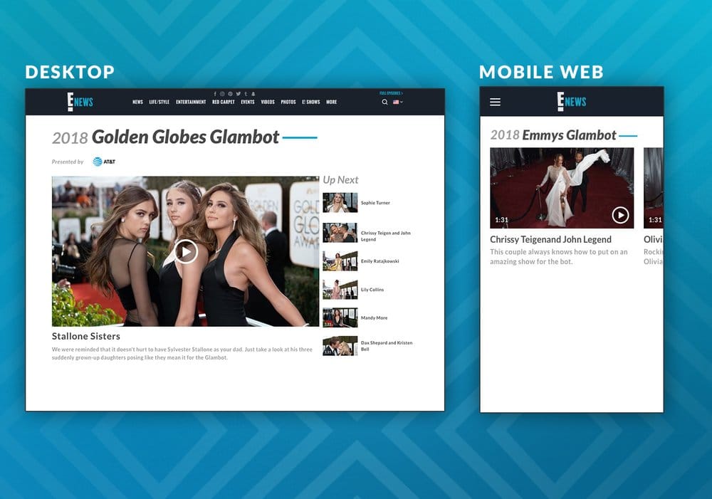 E! News responsive web · category page