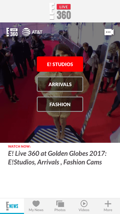 Front-door widget · E! Live 360 red carpet