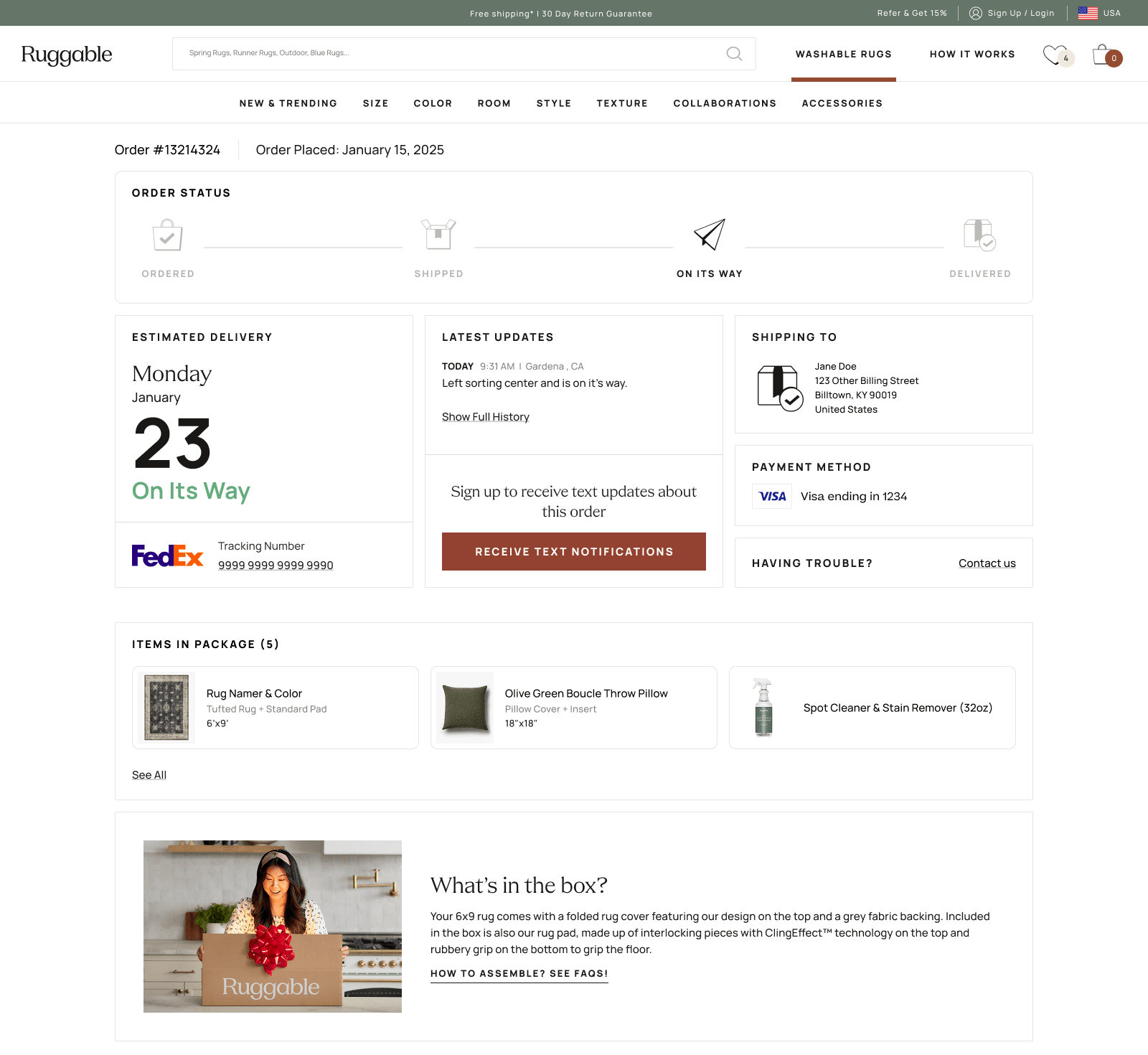 Desktop concept variant 2 — latest-update card and status timeline with sidebar tout