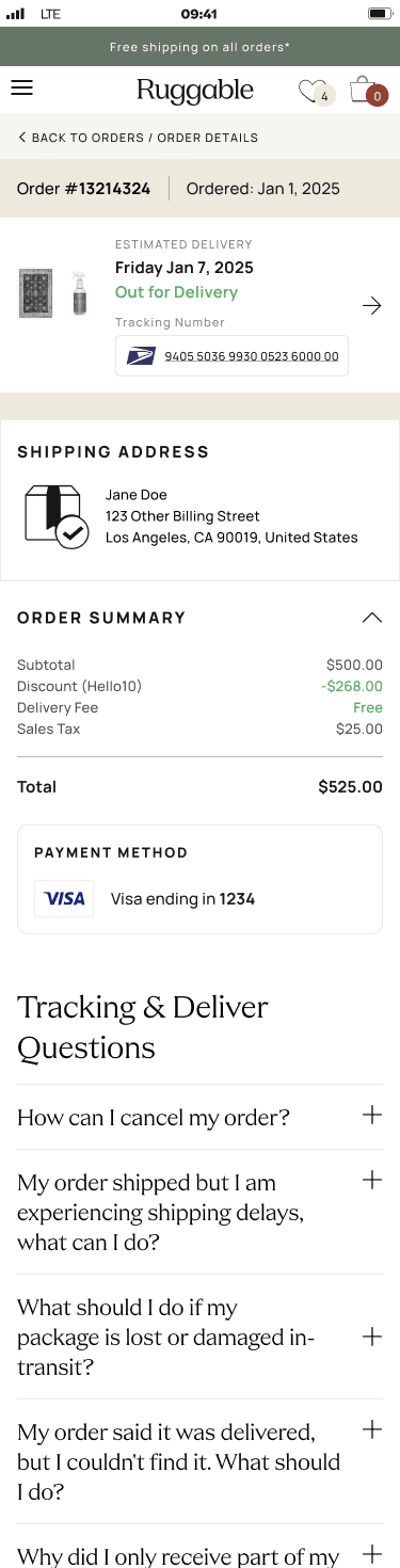 Mobile · Out for Delivery compact state