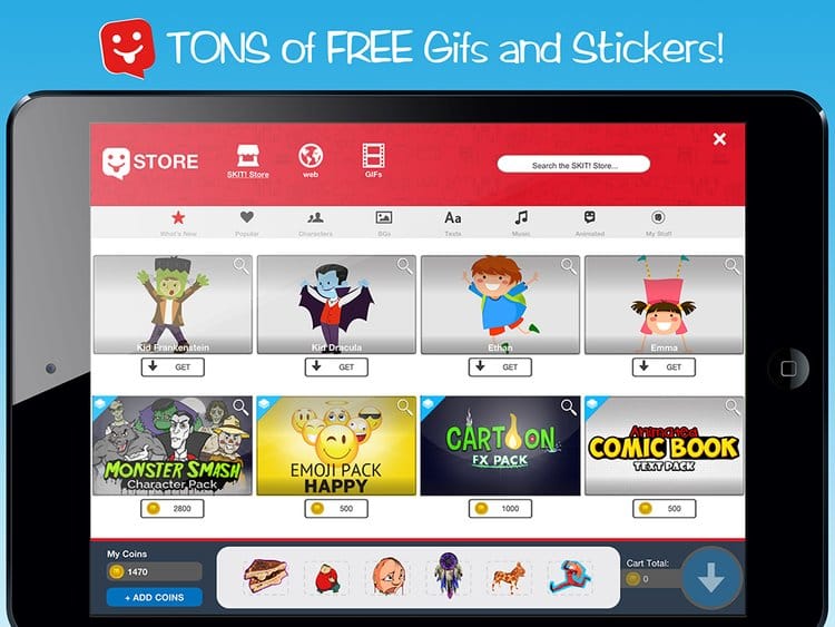 Skit! moment · group of kids exploring the app