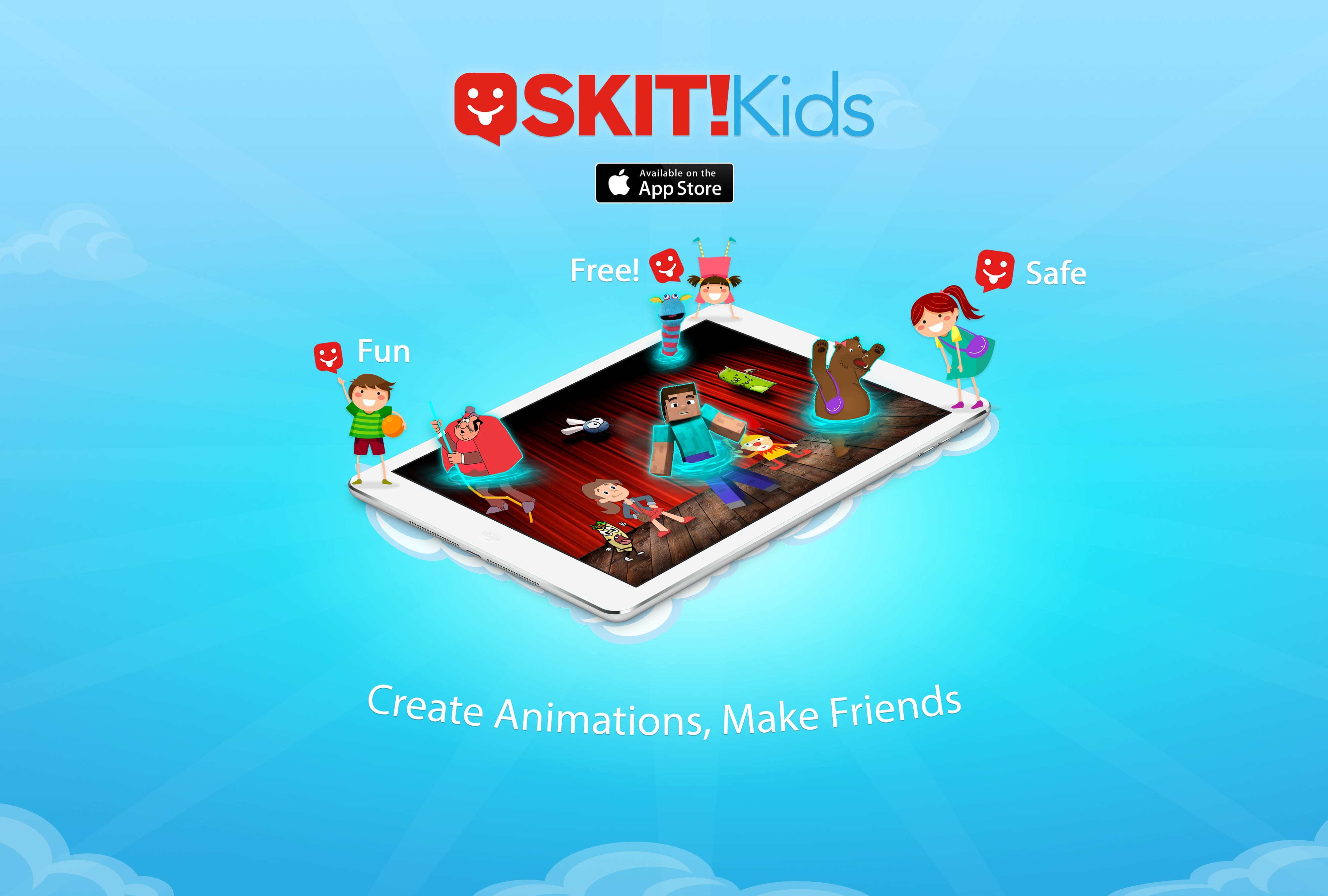 Kids playing and creating with Skit!